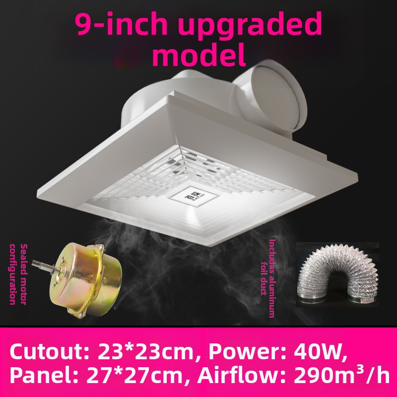 Stropný výfukový ventilátor do kúpeľne, výkonný odsávač vzduchu pre strop zo sadrokartónu
