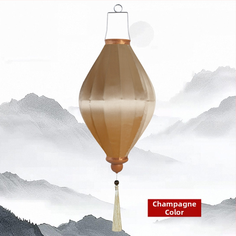 Lampáš v čínskom štýle zo saténovej hodvábnej látky pre svadby a hotelovú výzdobu, vonkajšie použitie, vodotesný, ručná výroba, nepravidelného tvaru, rozmery 12–14 palcov