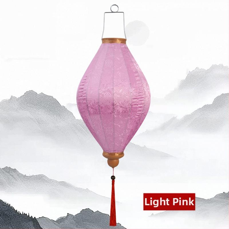 Lampáš v čínskom štýle zo saténovej hodvábnej látky pre svadby a hotelovú výzdobu, vonkajšie použitie, vodotesný, ručná výroba, nepravidelného tvaru, rozmery 12–14 palcov