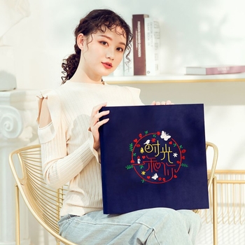 Textilný fotoalbum s vyšívaním, DIY album s obalom z textilu, laminované fotoalbum pre rodinu a pár – kreatívny darček k festivalu Qixi