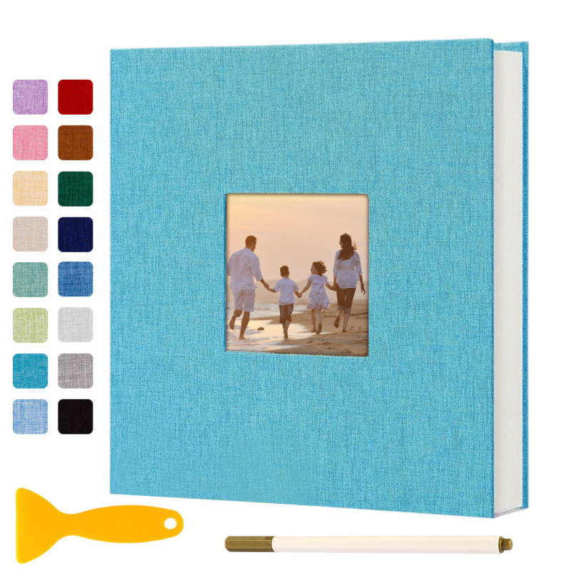 Tokugawa fotoalbum potiahnutý textíliou, 18 palcový, DIY samolepiaci