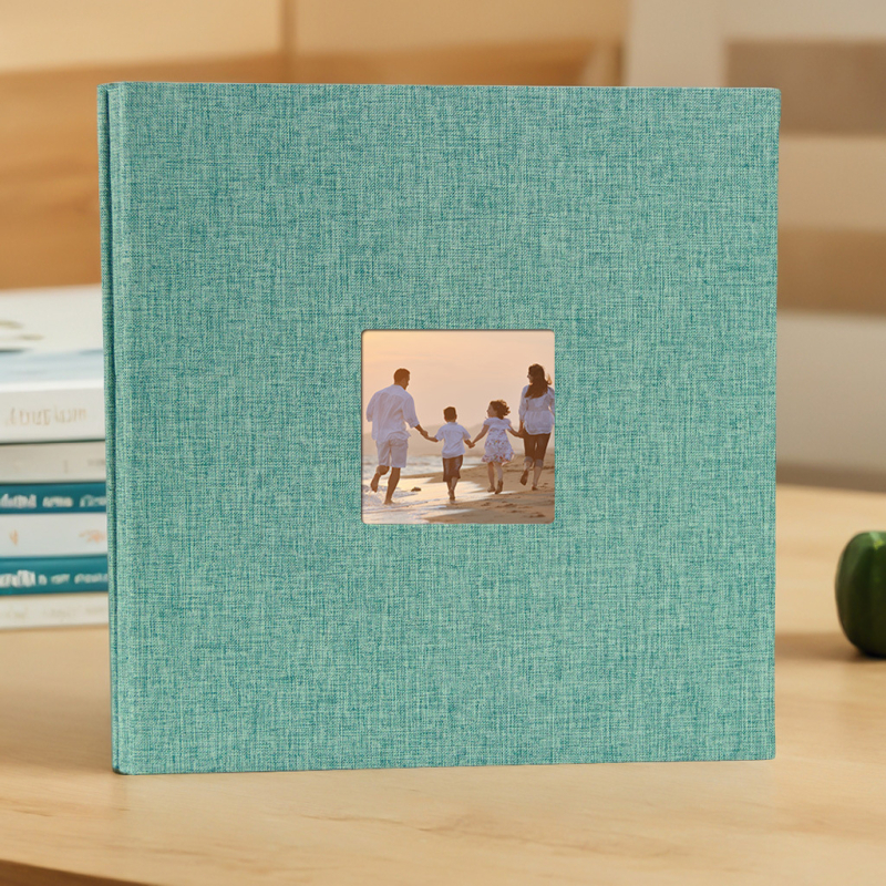 Tokugawa fotoalbum potiahnutý textíliou, 18 palcový, DIY samolepiaci