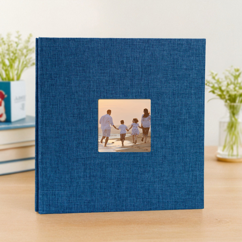 Tokugawa fotoalbum potiahnutý textíliou, 18 palcový, DIY samolepiaci