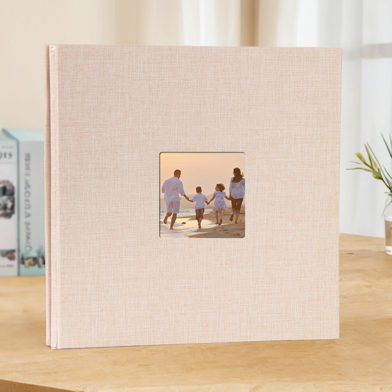 Tokugawa fotoalbum potiahnutý textíliou, 18 palcový, DIY samolepiaci