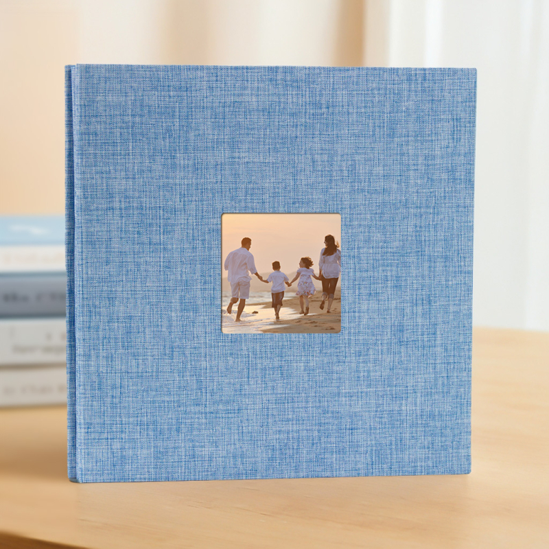Tokugawa fotoalbum potiahnutý textíliou, 18 palcový, DIY samolepiaci