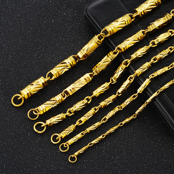Ogrlica od mesinga s šestougaonim stupcima i premazom od 24K zlata, unisex
