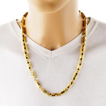 Ogrlica od mesinga s šestougaonim stupcima i premazom od 24K zlata, unisex