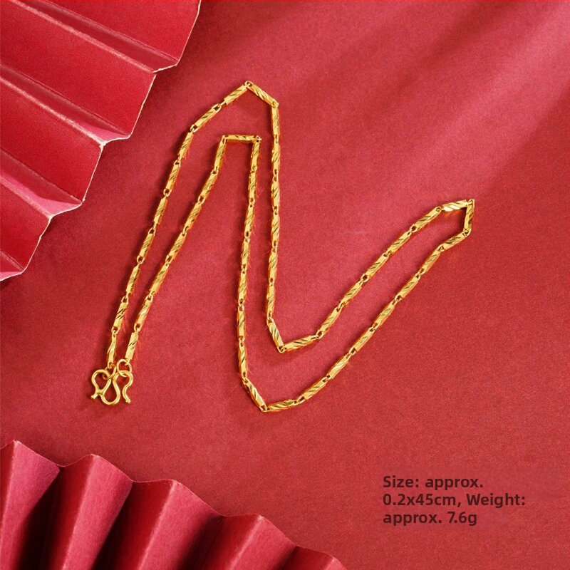 Ogrlica od mesinga s šestougaonim stupcima i premazom od 24K zlata, unisex