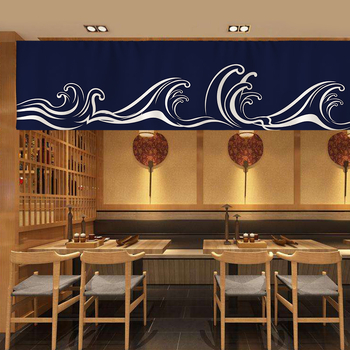 Záves na dvere v japonskom štýle Izakaya, banner s viacerými panelmi, bez vŕtania, látkový záves s Velcro zapínaním, kuchynský záves