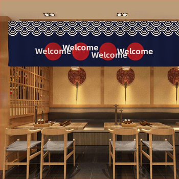 Záves na dvere v japonskom štýle Izakaya, banner s viacerými panelmi, bez vŕtania, látkový záves s Velcro zapínaním, kuchynský záves