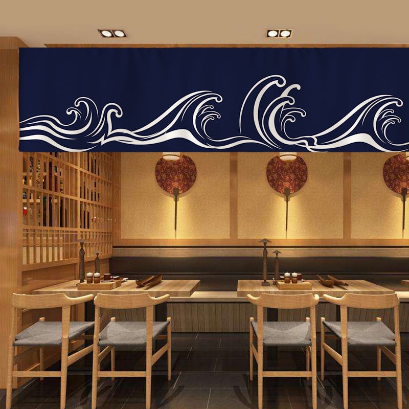 Záves na dvere v japonskom štýle Izakaya, banner s viacerými panelmi, bez vŕtania, látkový záves s Velcro zapínaním, kuchynský záves