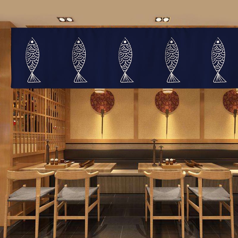 Záves na dvere v japonskom štýle Izakaya, banner s viacerými panelmi, bez vŕtania, látkový záves s Velcro zapínaním, kuchynský záves