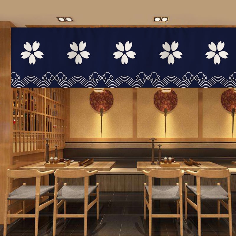 Záves na dvere v japonskom štýle Izakaya, banner s viacerými panelmi, bez vŕtania, látkový záves s Velcro zapínaním, kuchynský záves