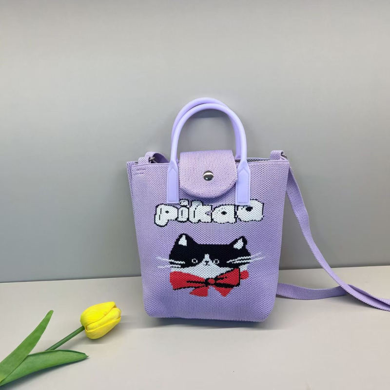 Nova pletena torbica za telefon s karikaturnim dizajnom, korejskog stila, crossbody torba s velikim kapacitetom