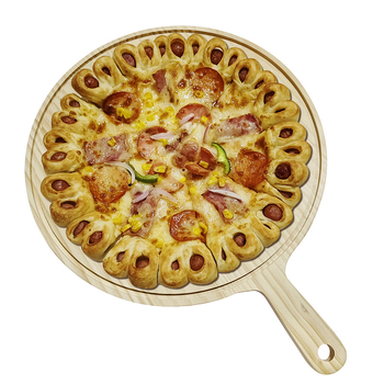 Drevená doska na krájanie a servírovanie, viacúčelová doska na pizzu, chlieb, steak, jahňacinu a sushi