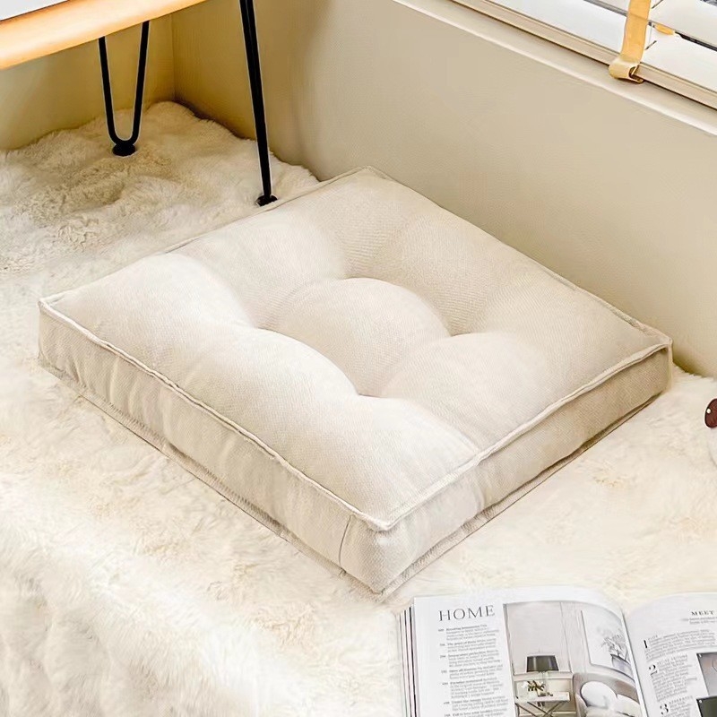Minimalistický tatami vankúš na stoličku s oporou bedrovej oblasti – hrubý jednofarebný sedací vankúš pre kanceláriu, internát a reštauráciu