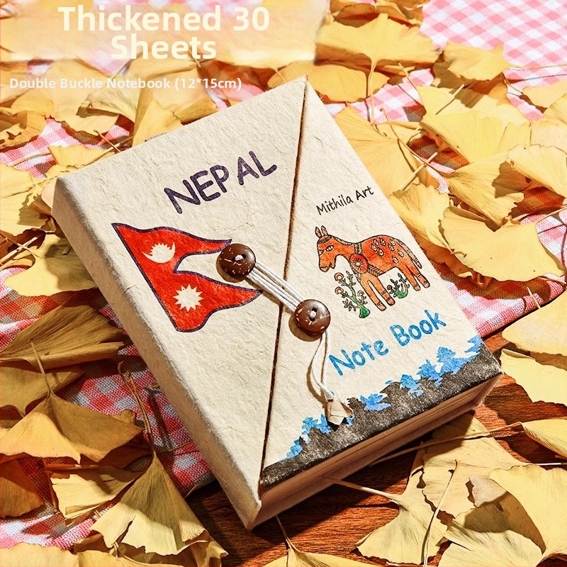 Nepálsky ručne vyrábaný DIY materiálový súbor a ručne maľovaná poznámková knižka pre dievčatá, retro kancelárske potreby