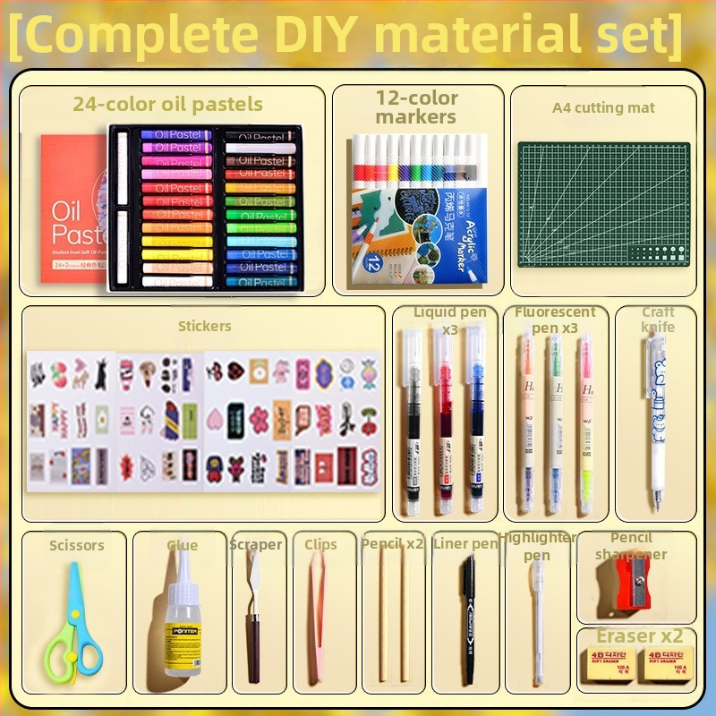 Nepálsky ručne vyrábaný DIY materiálový súbor a ručne maľovaná poznámková knižka pre dievčatá, retro kancelárske potreby