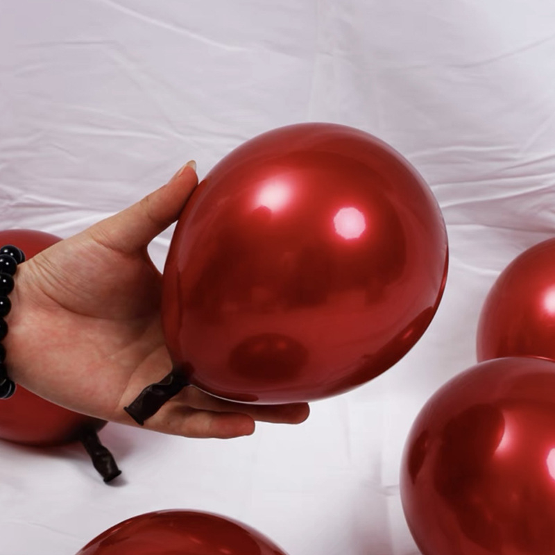 Dvojvrstvové rubínovo červené balóniky na svadobnú výzdobu, okrúhle latexové balóniky, veľkosti 5, 10, 12 a 18 palcov.