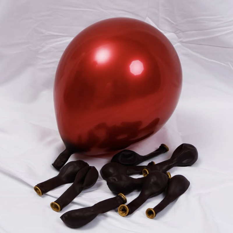Dvojvrstvové rubínovo červené balóniky na svadobnú výzdobu, okrúhle latexové balóniky, veľkosti 5, 10, 12 a 18 palcov.