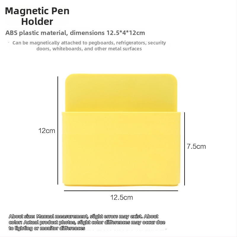 Magnetický organizér na príslušenstvo pegboardu, deliaci panel pre bielu tabuľu, žltý magnetický držiak na pero, magnetické úložisko
