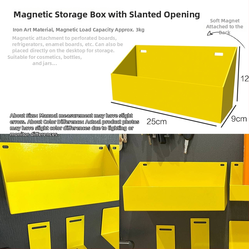 Magnetický organizér na príslušenstvo pegboardu, deliaci panel pre bielu tabuľu, žltý magnetický držiak na pero, magnetické úložisko