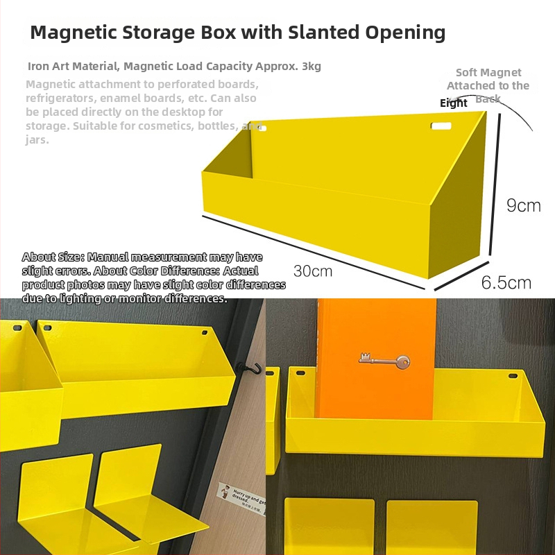 Magnetický organizér na príslušenstvo pegboardu, deliaci panel pre bielu tabuľu, žltý magnetický držiak na pero, magnetické úložisko