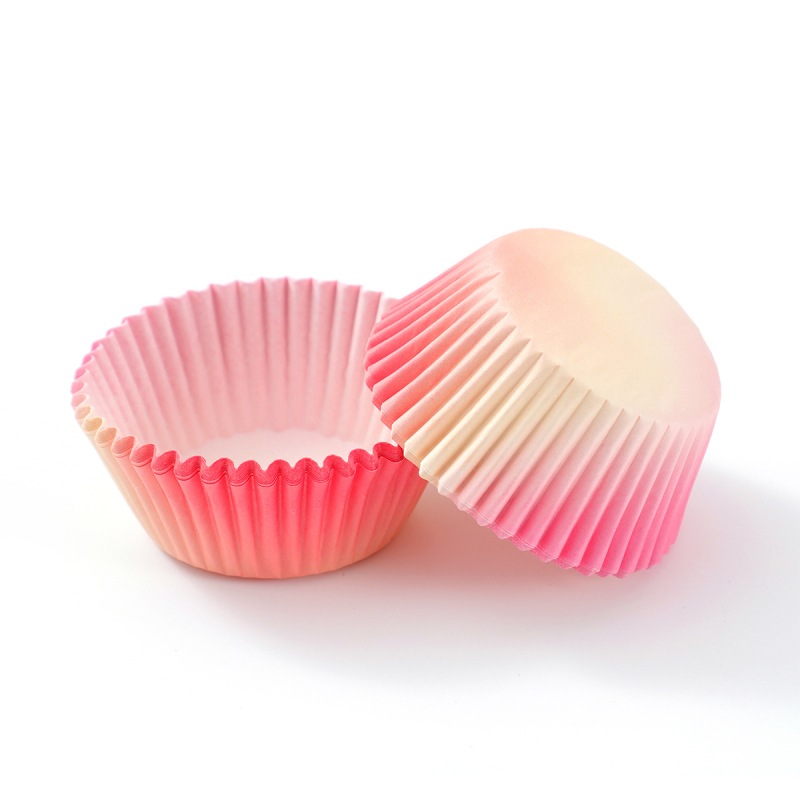 Muffin košíčky s gradientným vzhľadom do rúry, mastnotu odolný papier, kruhové podložky na muffiny