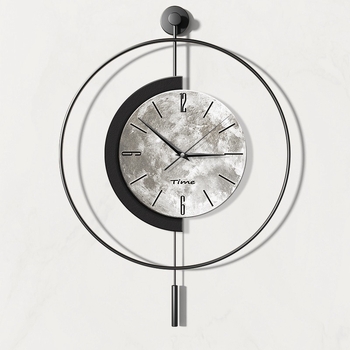 Minimalistické nástenné hodiny s mesačnou dekoráciou, štýl ľahkého luxusu, moderné quartz hodiny, na stenu