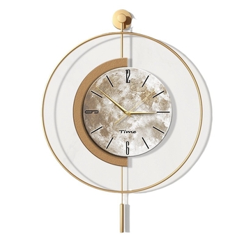 Minimalistické nástenné hodiny s mesačnou dekoráciou, štýl ľahkého luxusu, moderné quartz hodiny, na stenu
