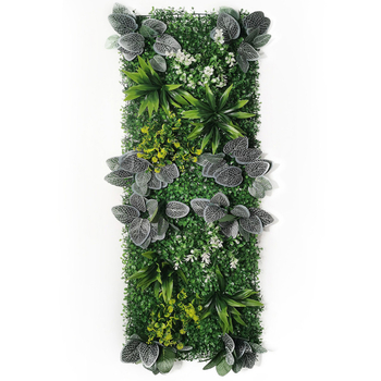 Panel na stenu z umelou trávou a zelenými rastlinami, 40×120 cm