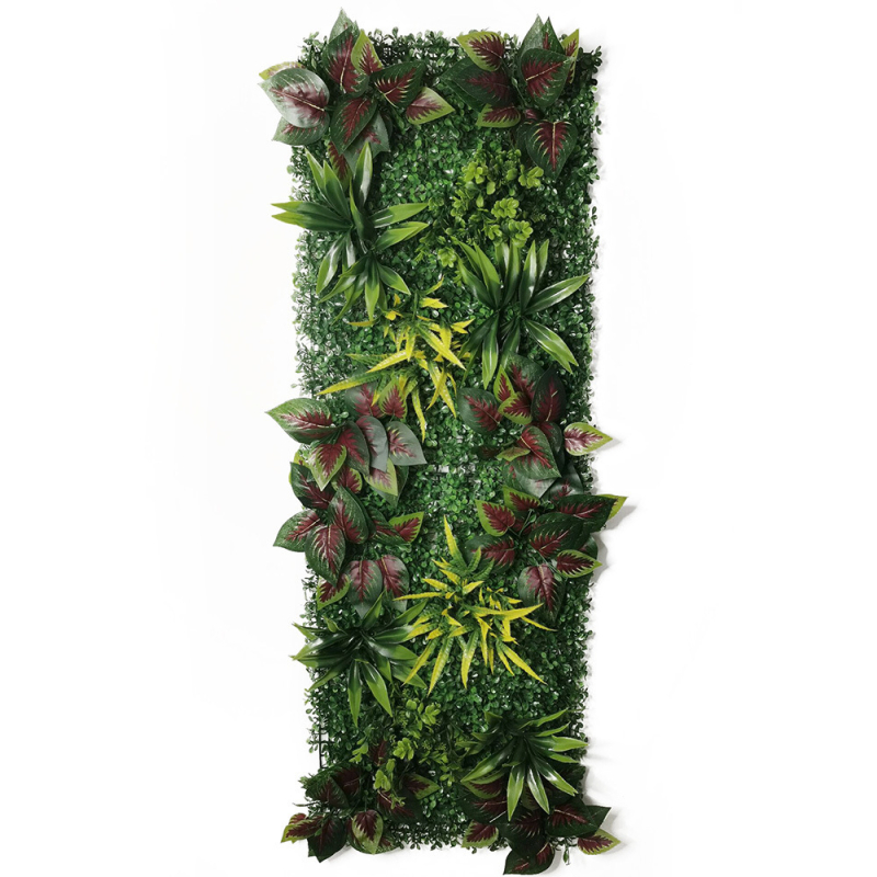 Panel na stenu z umelou trávou a zelenými rastlinami, 40×120 cm
