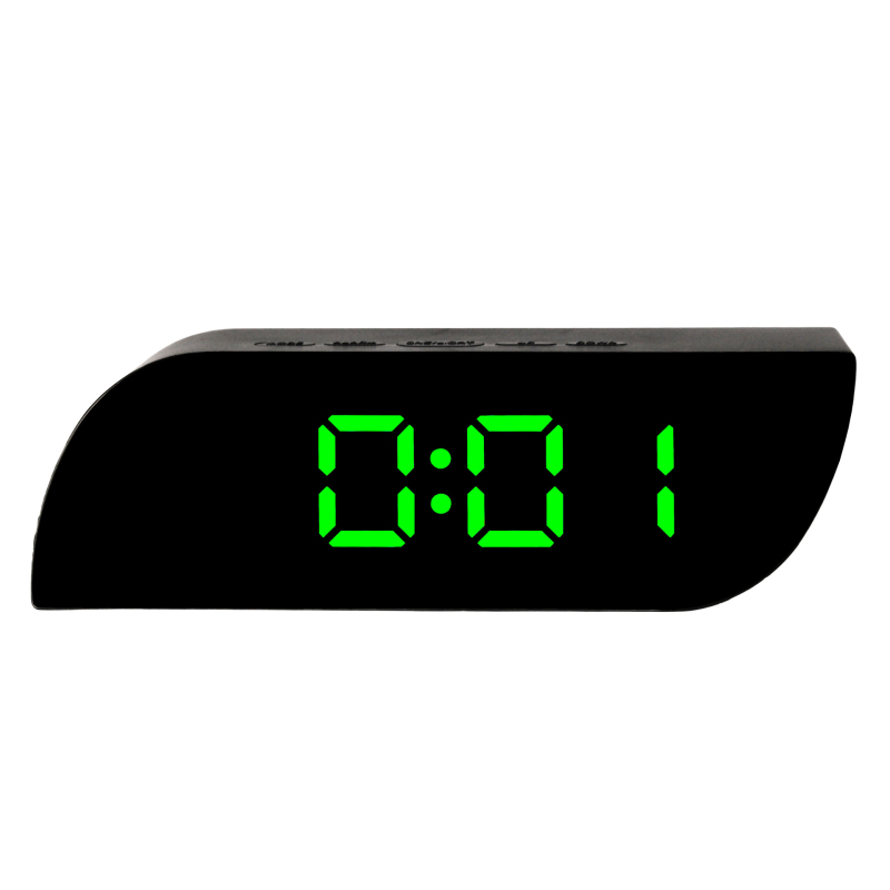 Zrkadlové LED digitálne stolné hodiny so snooze budíkom a kalendárom
