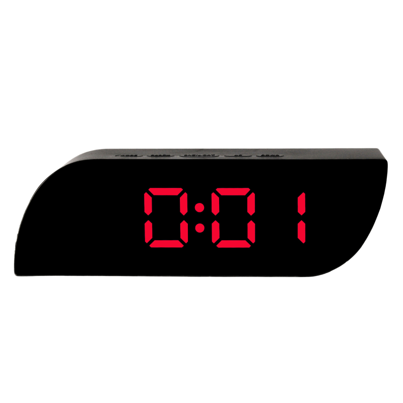 Zrkadlové LED digitálne stolné hodiny so snooze budíkom a kalendárom