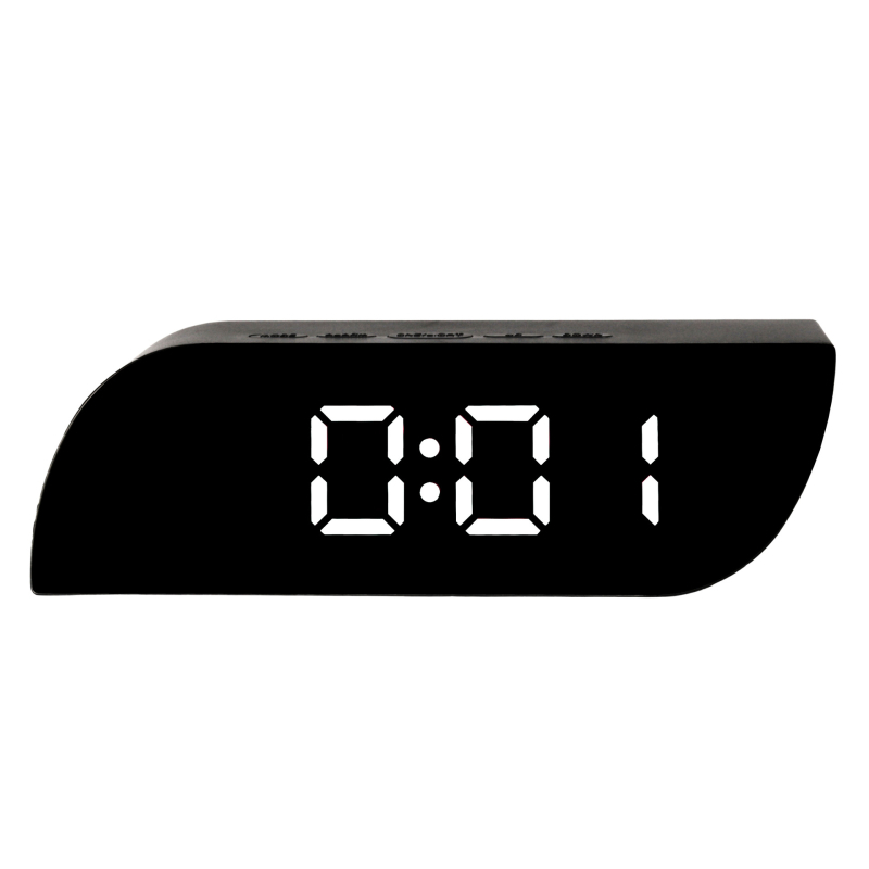 Zrkadlové LED digitálne stolné hodiny so snooze budíkom a kalendárom