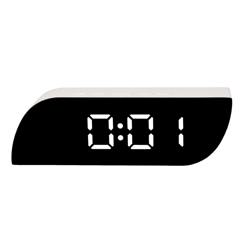 Zrkadlové LED digitálne stolné hodiny so snooze budíkom a kalendárom
