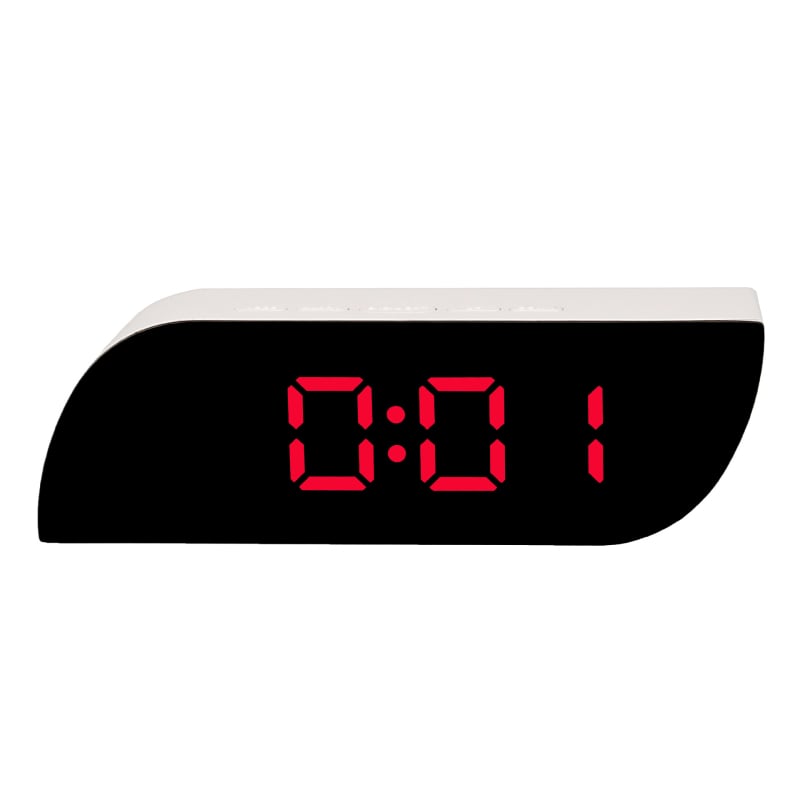 Zrkadlové LED digitálne stolné hodiny so snooze budíkom a kalendárom
