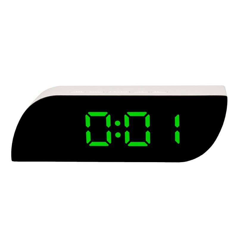 Zrkadlové LED digitálne stolné hodiny so snooze budíkom a kalendárom