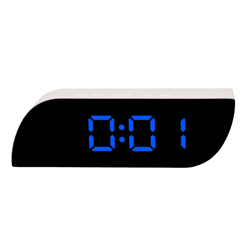 Zrkadlové LED digitálne stolné hodiny so snooze budíkom a kalendárom