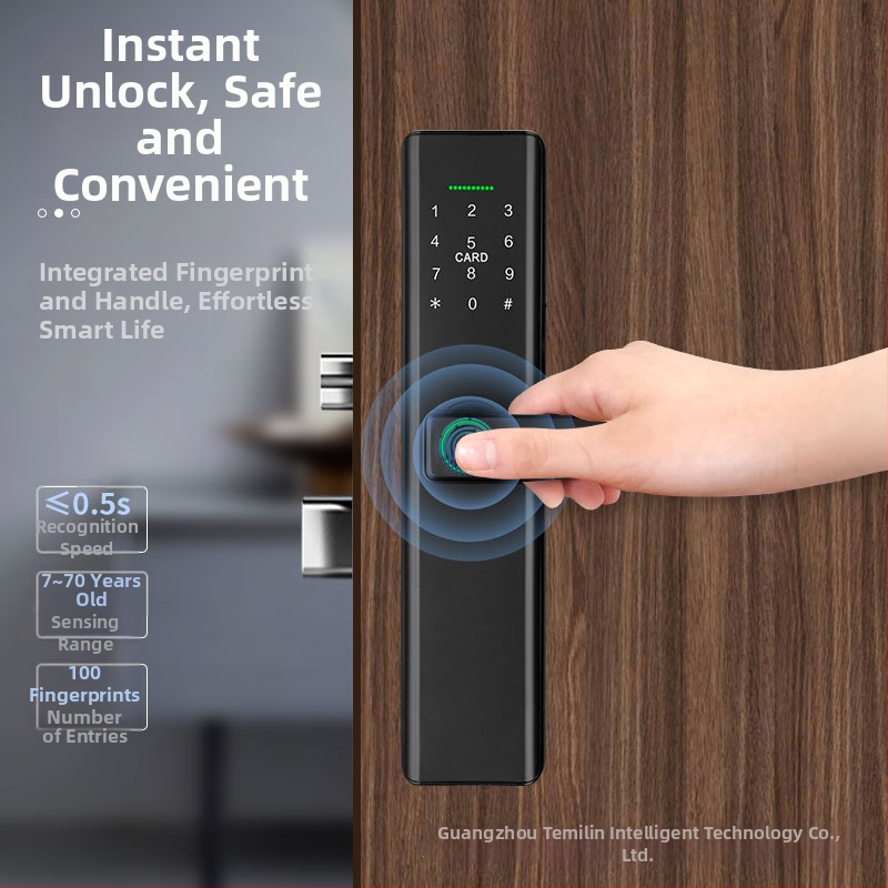 Inteligentný zámok s odtlačkom prsta pre drevené dvere, prístup cez heslo a elektronický prístup, model P12