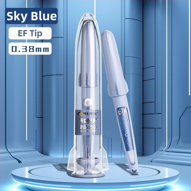 DM-706 plniace pero s EF hrotom, ergonómický dizajn pre správne držanie, Guofeng inšpirovaný dizajn, hrot z nehrdzavejúcej ocele, vymeniteľný ink sac, plastové telo, darčekové balenie