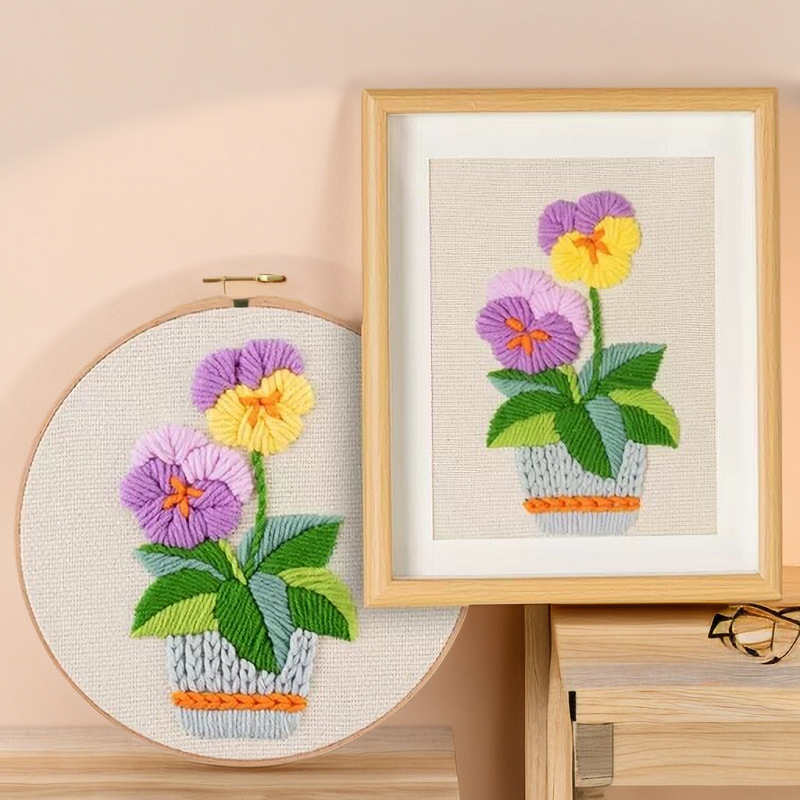 DIY sada vyšívania na látke, trojrozmerné ozdobné stehy, ručne vyrobená textilná výšivka