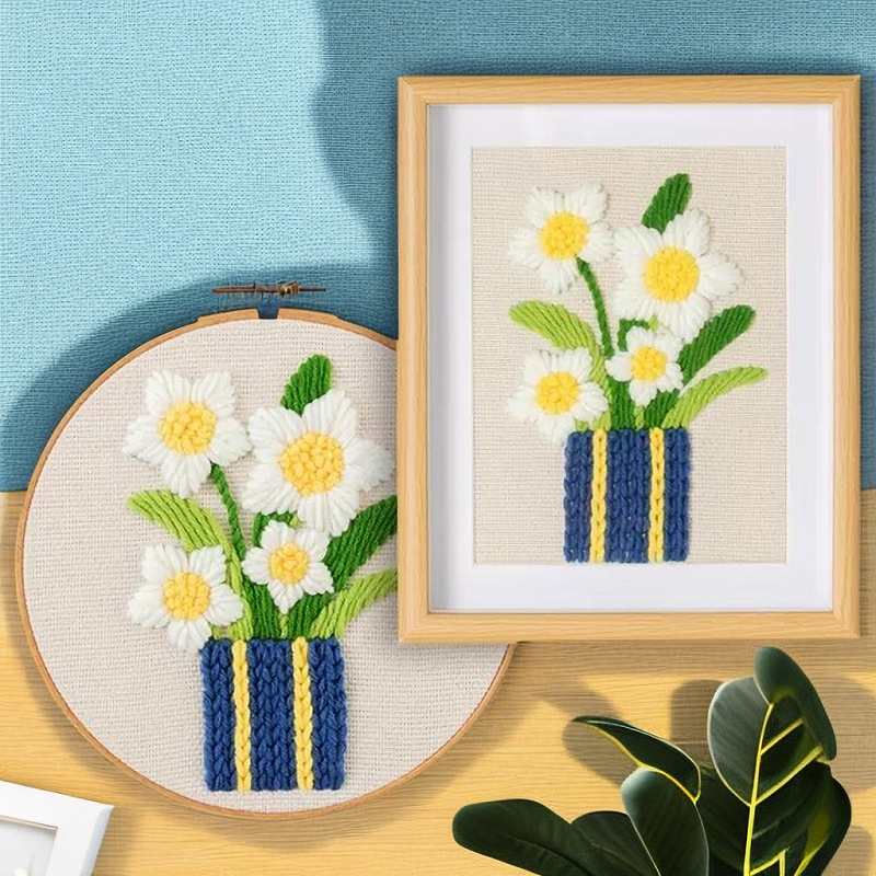 DIY sada vyšívania na látke, trojrozmerné ozdobné stehy, ručne vyrobená textilná výšivka