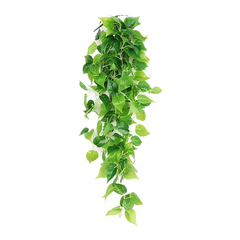 Umelá ruža a pothos na stenu do obývačky, dekorácia z umelých kvetov, visiaca rastlina.