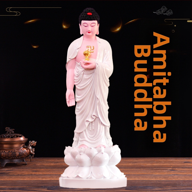 Amitábha Buddha stojaca socha z živice