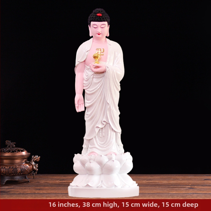 Amitábha Buddha stojaca socha z živice