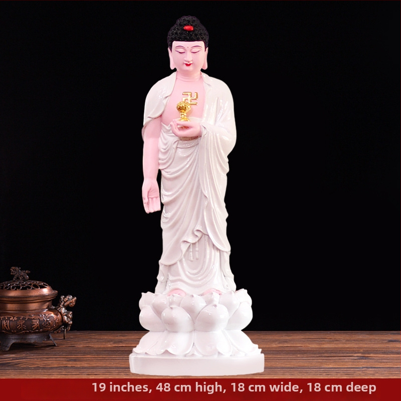 Amitábha Buddha stojaca socha z živice