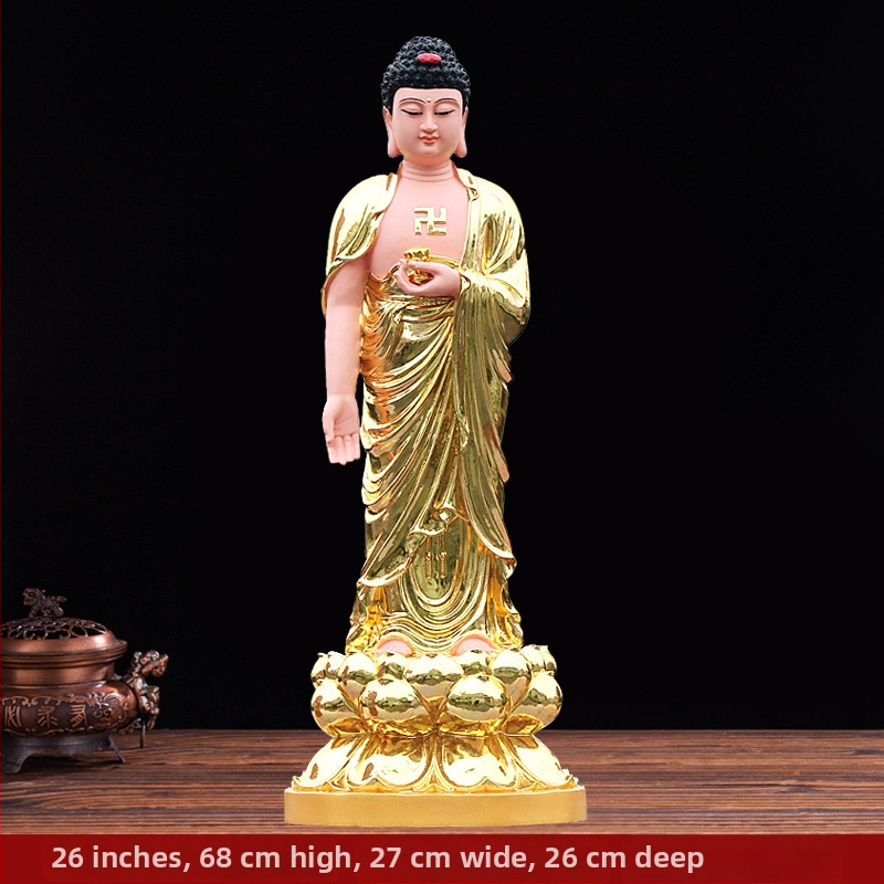 Amitábha Buddha stojaca socha z živice
