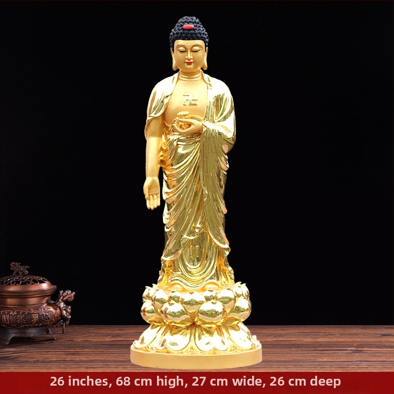 Amitábha Buddha stojaca socha z živice