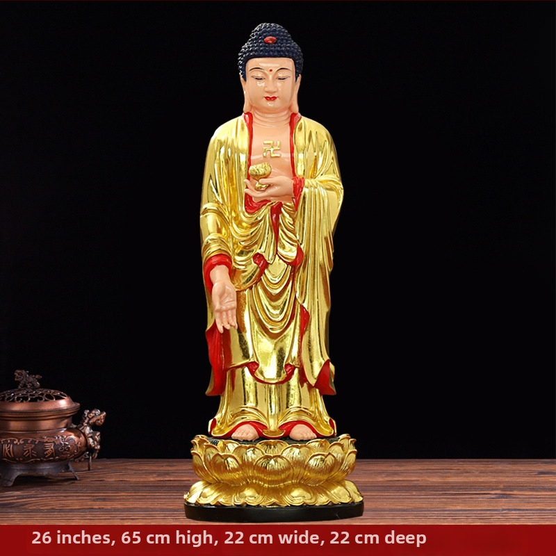 Amitábha Buddha stojaca socha z živice
